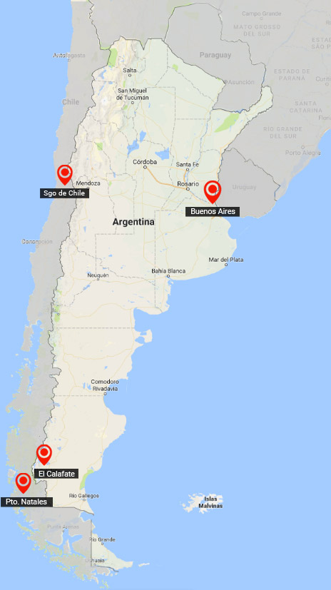 Southern capitals with classical Argentinean & Chilean patagonia